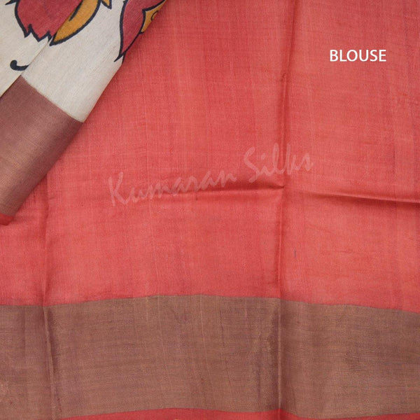 Pure Tussar Mango Yellow Plain Saree - Kumaran Silks