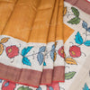 Pure Tussar Mango Yellow Plain Saree - Kumaran Silks