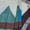 Pure Tussar Light Green Saree With Triangle Design - Kumaran Silks