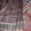 Pure Tussar Plum Purple Saree With Floral Motif - Kumaran Silks