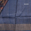 Pure Tussar Navy Blue Saree With Mango Motif - Kumaran Silks