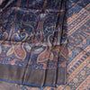Pure Tussar Navy Blue Saree With Mango Motif - Kumaran Silks