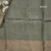 Pure Tussar Olive Green Saree With Leaf Design - Kumaran Silks