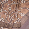Pure Tussar Brown Saree With Leaf Design - Kumaran Silks