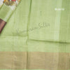 Pure Tussar Light Green Saree With Floral Motif 02 - Kumaran Silks