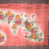 Pure Tussar Dark Peach Saree With Floral Motif - Kumaran Silks