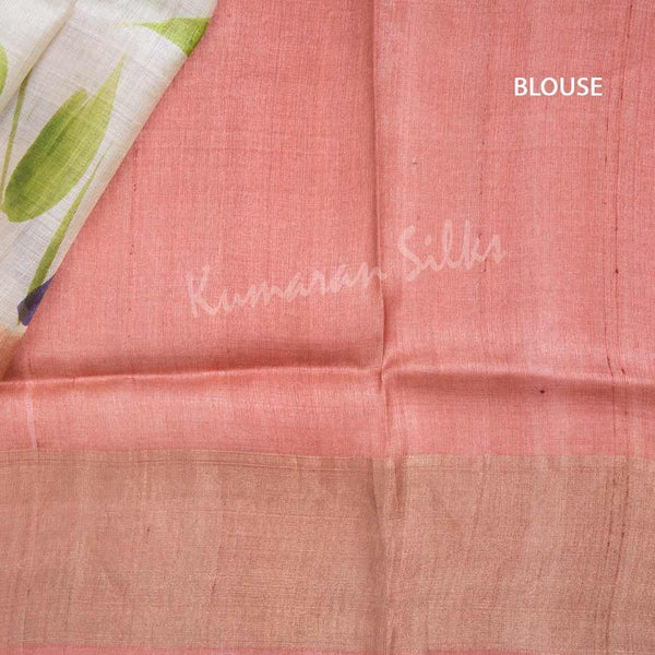 Pure Tussar Gold Saree With Floral Motif - Kumaran Silks