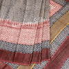 Pure Tussar Cream Zig Zag Design Saree - Kumaran Silks
