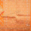 Semi Banaras Orange Saree With Floral Motif - Kumaran Silks