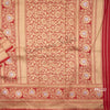 Semi Banaras Cream Saree With Diamond Design 02 - Kumaran Silks