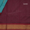 Kalyani Cotton Fern Green Saree With Contrast Border - Kumaran Silks