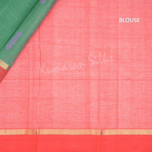 Kanchi Cotton Light Geen Saree With Simple Border - Kumaran Silks