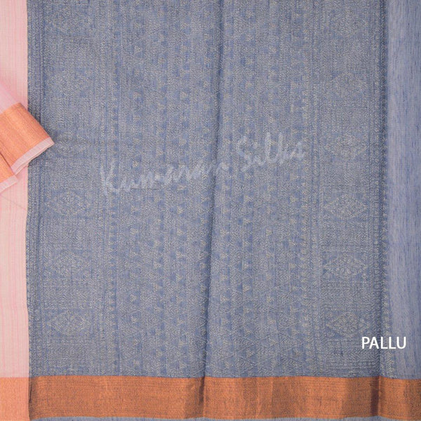 Silk Cotton Rose Pink Embossed Saree - Kumaran Silks