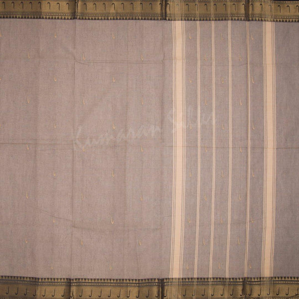 Negamam Cotton Light Brown Embossed Saree 02 - Kumaran Silks