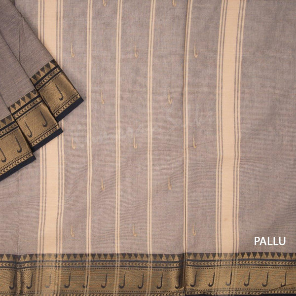 Negamam Cotton Light Brown Embossed Saree 02 - Kumaran Silks