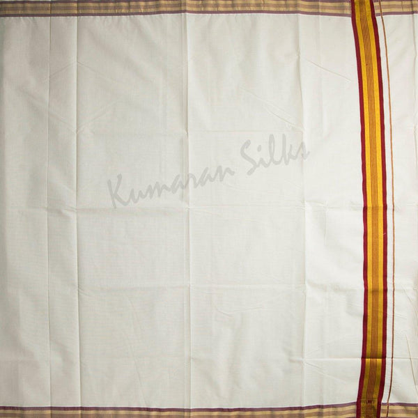 Kerala Cotton Cream Plain Saree Without Blouse 03 - Kumaran Silks