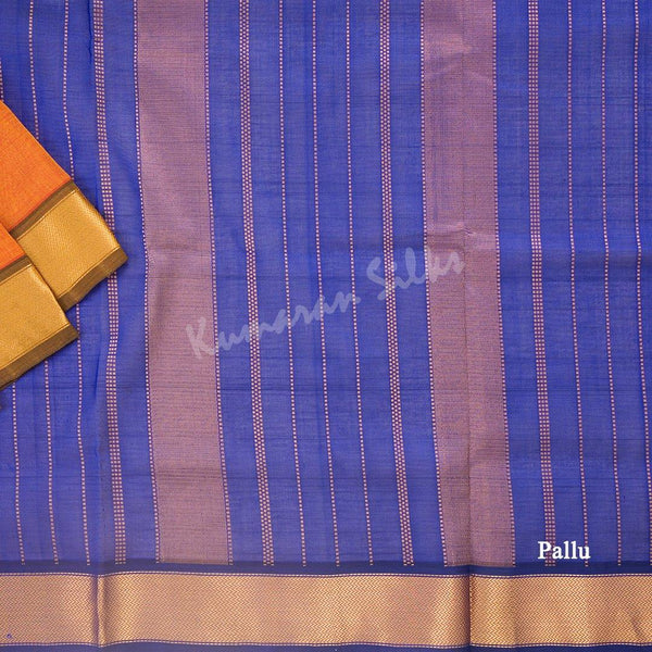 Amirthavarshini Silk Cotton Mango Yellow Saree With Zari Buttas - Kumaran Silks