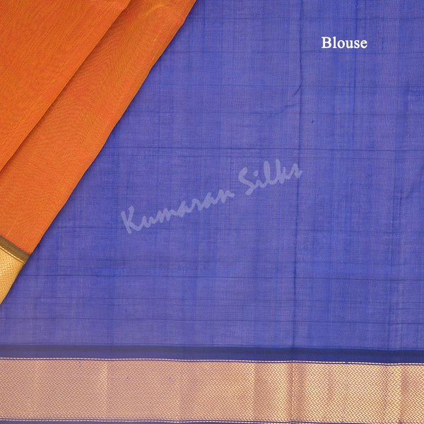 Amirthavarshini Silk Cotton Mango Yellow Saree With Zari Buttas - Kumaran Silks