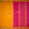 Amirthavarshini Silk Cotton Mango Yellow Plain Saree - Kumaran Silks