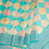 Soft Organza Turquoise Printed Saree - Kumaran Silks