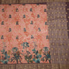 Semi Raw Silk Peach Printed Saree - Kumaran Silks