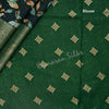 Semi Raw Silk Dark Green Floral Printed Saree - Kumaran Silks