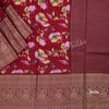 Semi Raw Silk Red Floral Printed Saree - Kumaran Silks