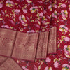 Semi Raw Silk Red Floral Printed Saree - Kumaran Silks