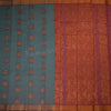 Silk Cotton Greyish Blue Zari Worked Saree 02 - Kumaran Silks