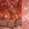 Soft Organza Maroon Floral Printed Saree - Kumaran Silks