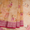 Soft Organza Light Brown Floral Printed Saree - Kumaran Silks