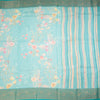 Soft Organza Turquoise Floral Printed Saree - Kumaran Silks