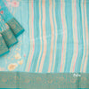 Soft Organza Turquoise Floral Printed Saree - Kumaran Silks