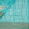Soft Organza Turquoise Floral Printed Saree - Kumaran Silks