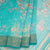 Soft Organza Turquoise Floral Printed Saree - Kumaran Silks