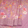 Silk Viscose Purple Floral Printed Saree - Kumaran Silks