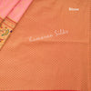 Semi Banaras Dark Peach Zari Worked Saree - Kumaran Silks
