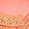 Semi Banaras Dark Peach Zari Worked Saree - Kumaran Silks