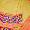 Semi Banaras Lime Green Zari Worked Saree With Lotus And Chakra Buttas - Kumaran Silks