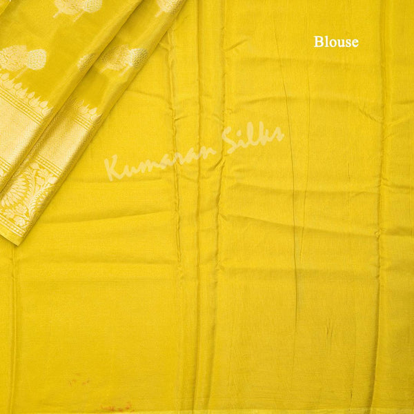 Ranvi Silk Lime Green Zari Worked Saree - Kumaran Silks