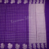 Ranvi Silk Violet Checked Saree - Kumaran Silks