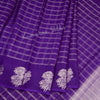 Ranvi Silk Violet Checked Saree - Kumaran Silks