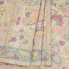 Semi Raw Silk Light Brown Leaf Printed Saree - Kumaran Silks