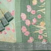 Soft Organza Pista Green Floral Printed Saree - Kumaran Silks