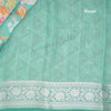 Soft Organza Turquoise Floral Printed Saree 02 - Kumaran Silks
