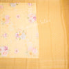 Silk Viscose Light Yellow Floral Printed Saree - Kumaran Silks