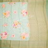 Silk Viscose Pista Green Floral Printed Saree 02 - Kumaran Silks