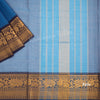 Venkatagiri Handloom Cotton Plain Azure Blue Saree Without Blouse - Kumaran Silks