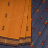 Kanchi Cotton Mango Yellow Thread Worked Saree 02