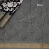 Semi Raw Silk Black Printed Saree 09